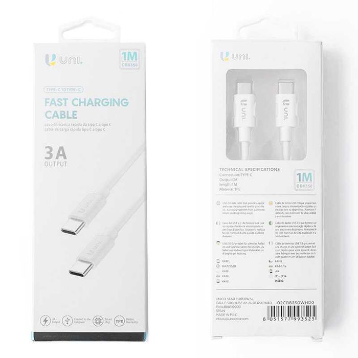 Cabo Carga Rápida Type-C Para Type-C