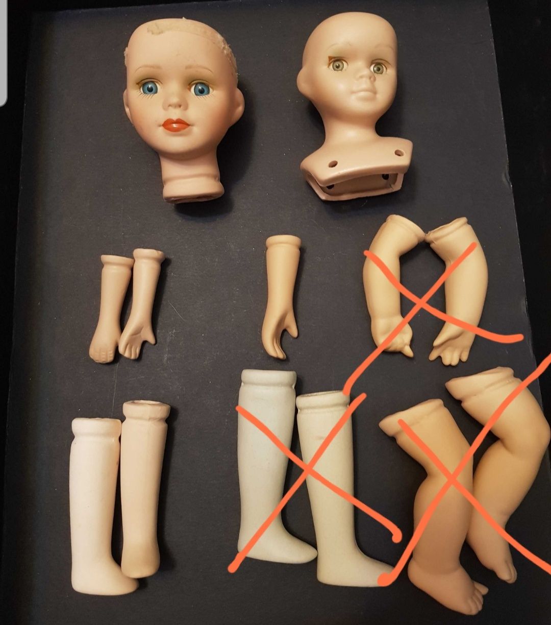 Руки ноги для фарфоровых кукол, запчасти
