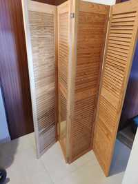Drzwiczki ażurowe, parawan drewniany 4 sztuki 170x40cm