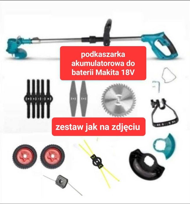 Podkaszarka do baterii Makita 18V kosa akcesoria linka noże tarcza