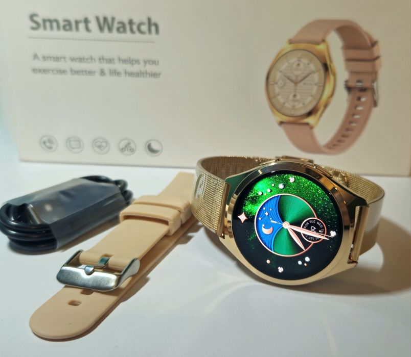 Złoty Smartwatch - Nowy, Piękny Damski Zegarek