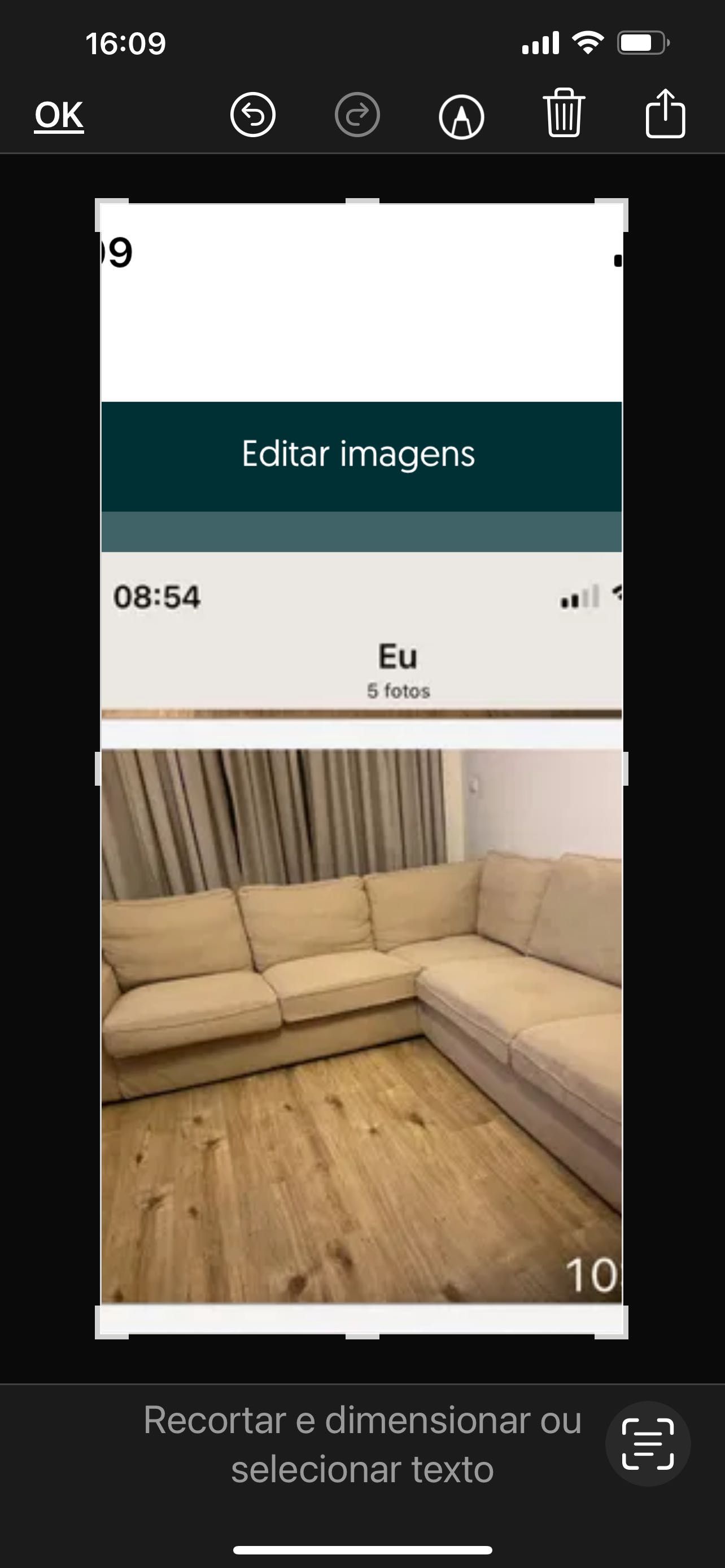 . Sofa de sala com 2,90X2,50  em pele de pessego