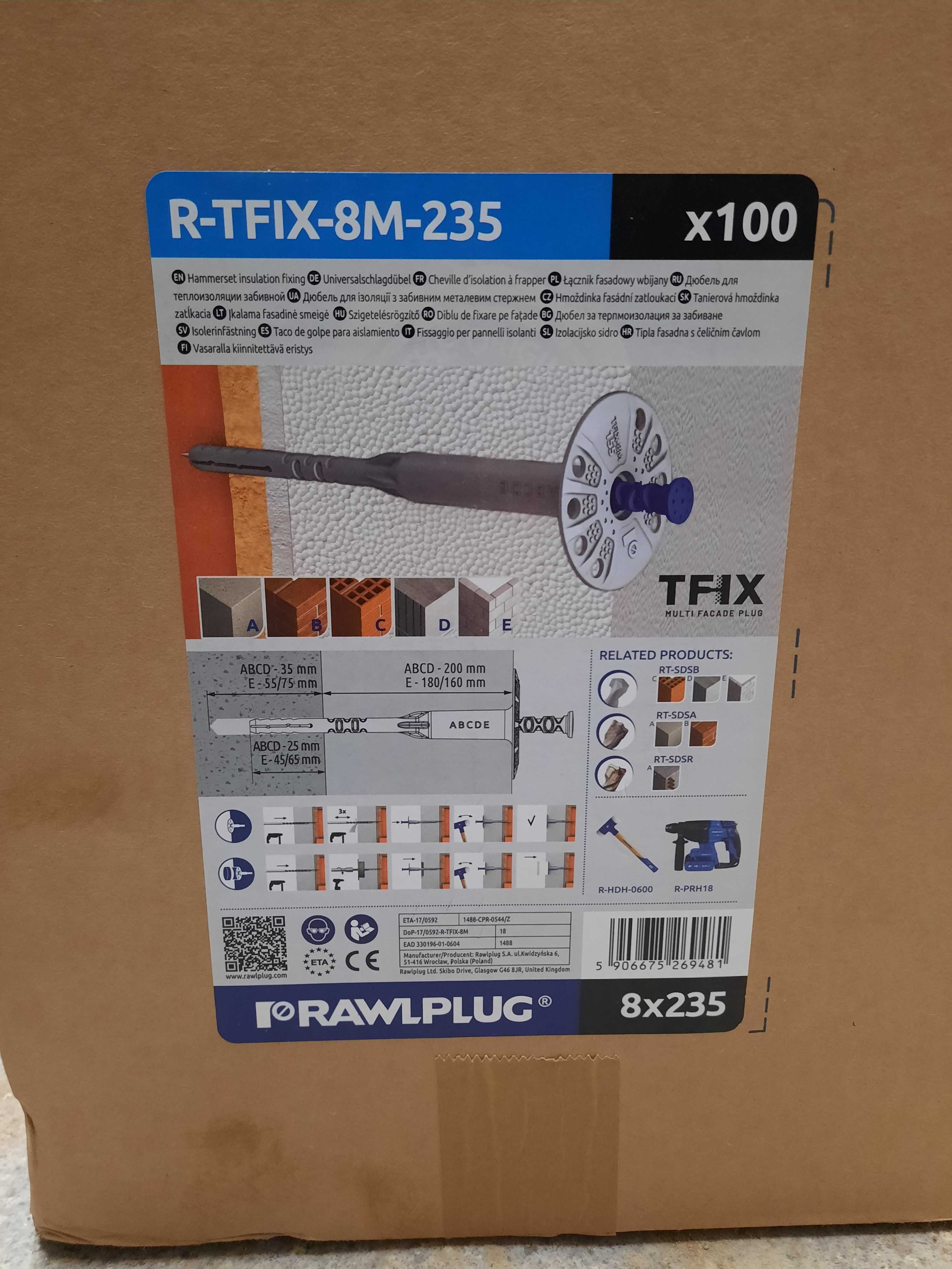 Kołki do elewacji Rawlplug R-TFIX-8m-235