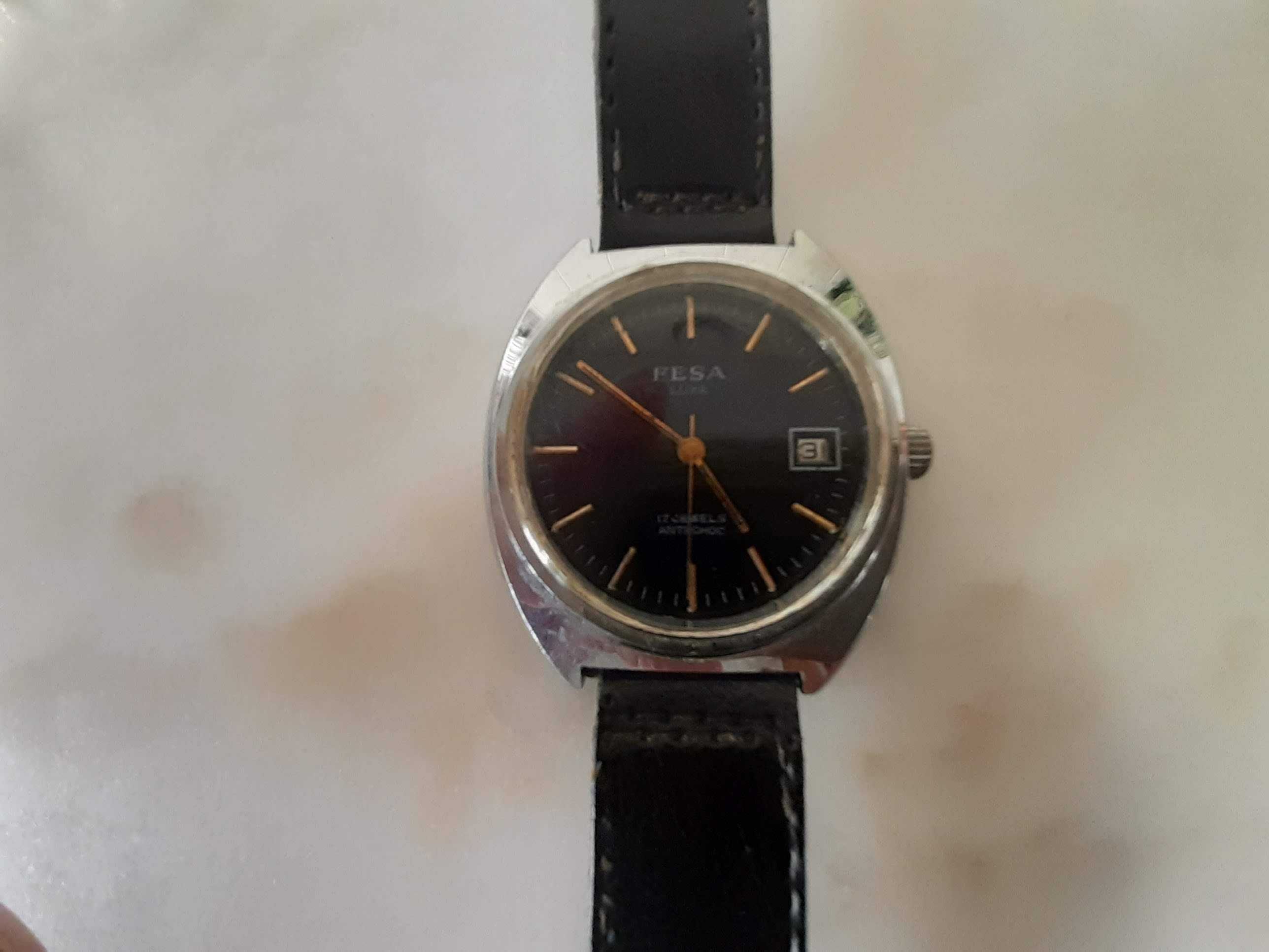 Relógio mecânico, anos 80, FESA LUXE, 17 Jewels, excelente estado