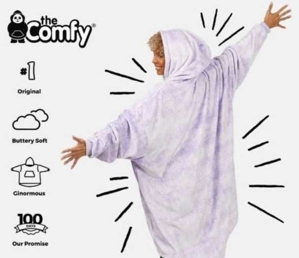 Koc Bluza Comfy Lawendowa 3w1 Kocobluza Futrzak XXL Gratis WYSYŁKA 24H