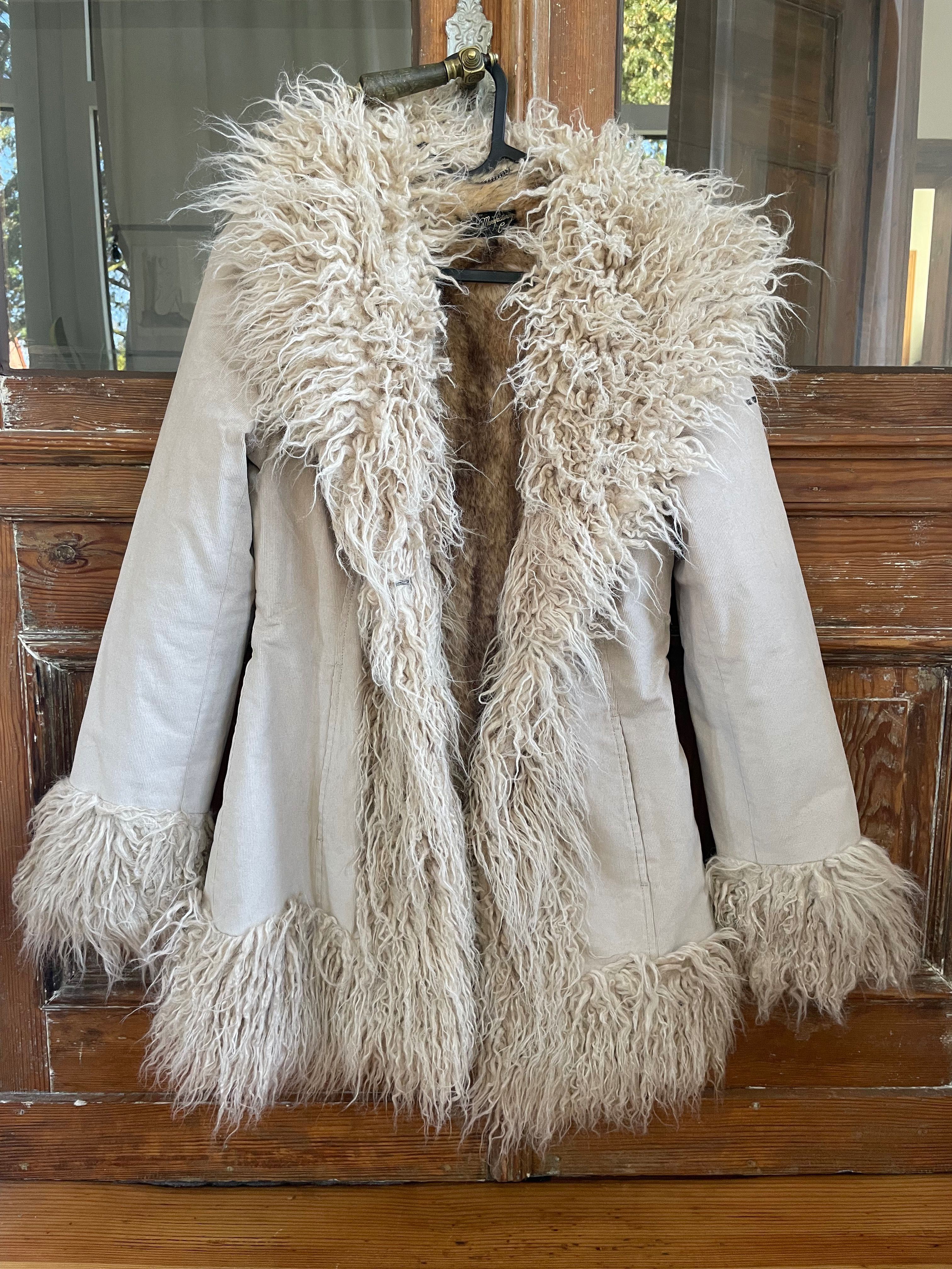 Superdry Afghan Coat futerko kurtka płaszcz z futrem retro hippie boho