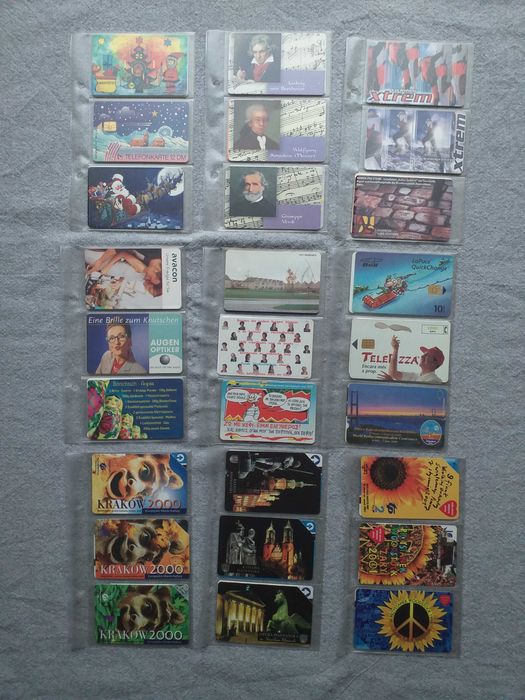 Stare karty telefoniczne polskie i zagraniczne - 147 szt.