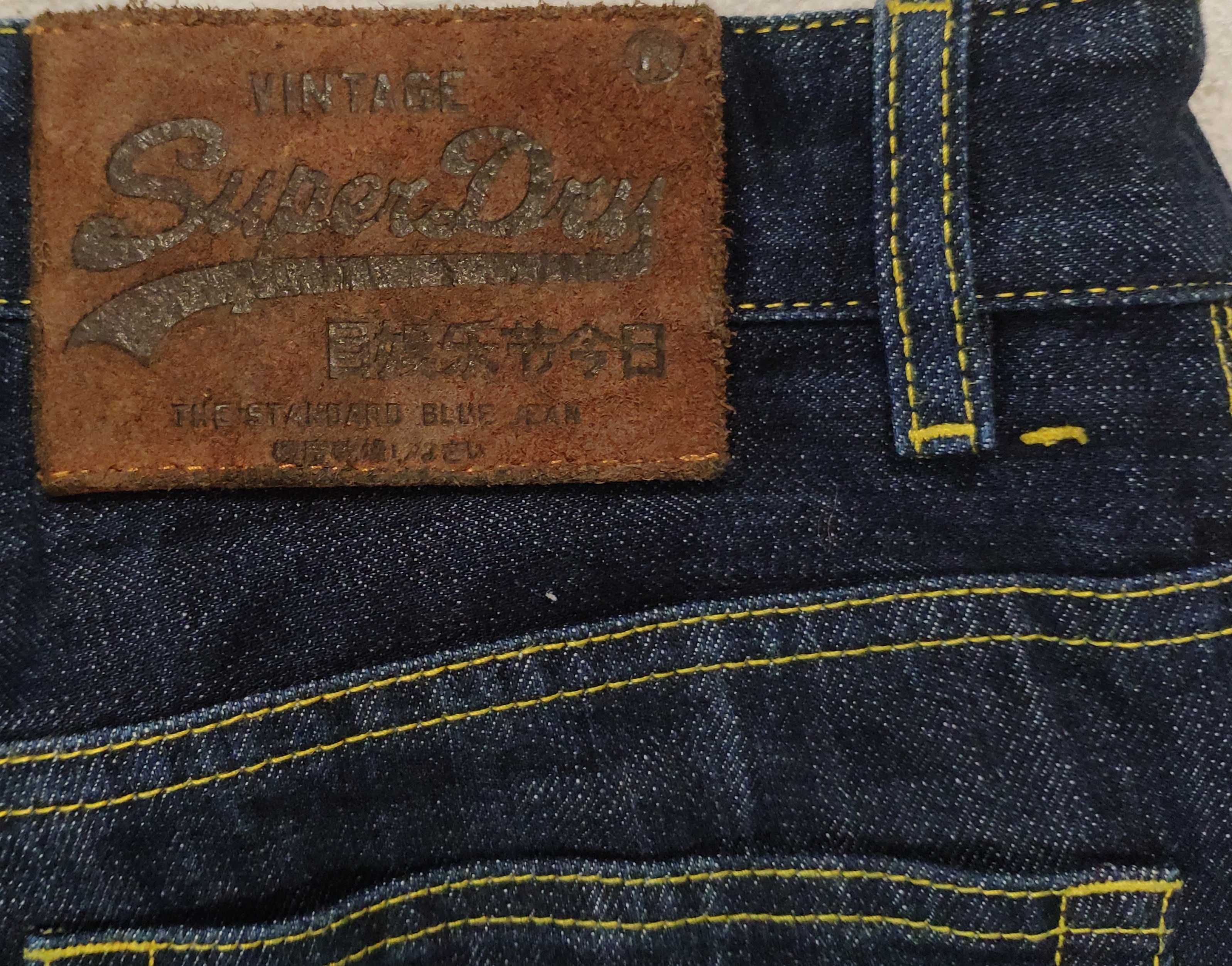 spodnie # SUPERDRY The Standard Blue Jean jak NOWE W32 L32 # pas 87 cm