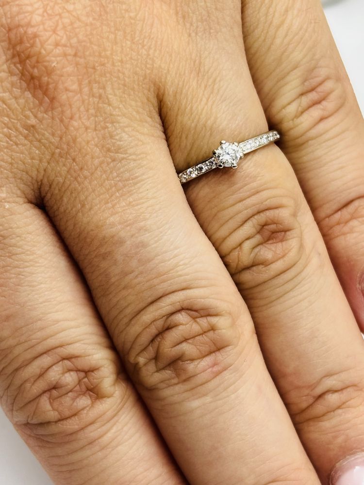 Pierścionek Złoty z Brylantami 585/14k 0.24ct Certyfikat roz13