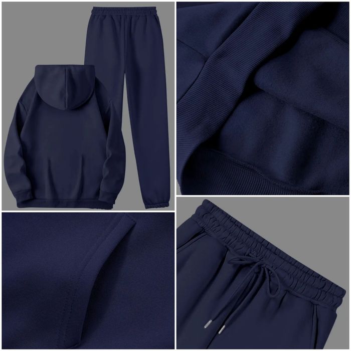 Жіночий утеплений на флісі спортивний костюм, синій XXL