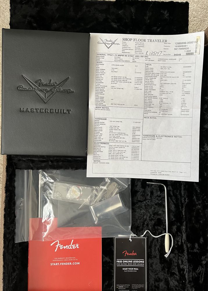 Fender Stratocaster 1960 MBPW Masterbuild Custom Shop