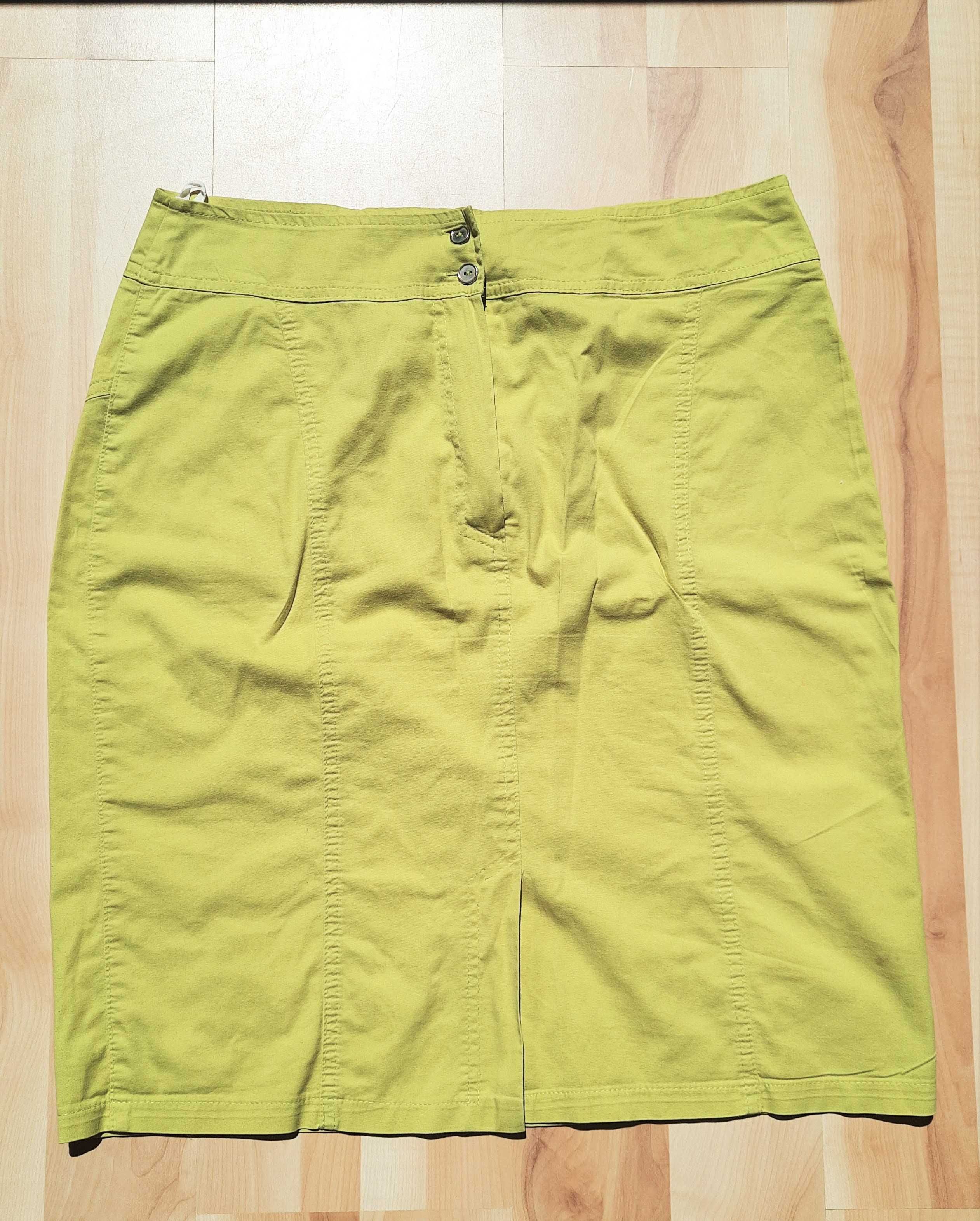 Letnia spódnica z cienkiej bawełny R 42 kolor limonka