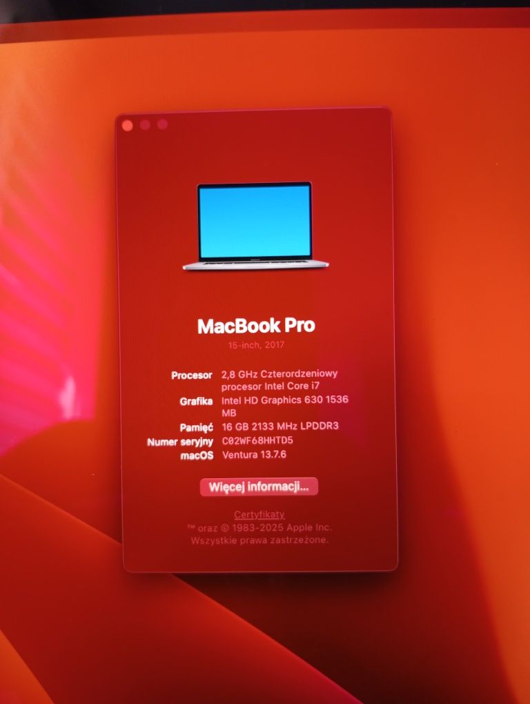 Apple MacBook Pro 15" 2017