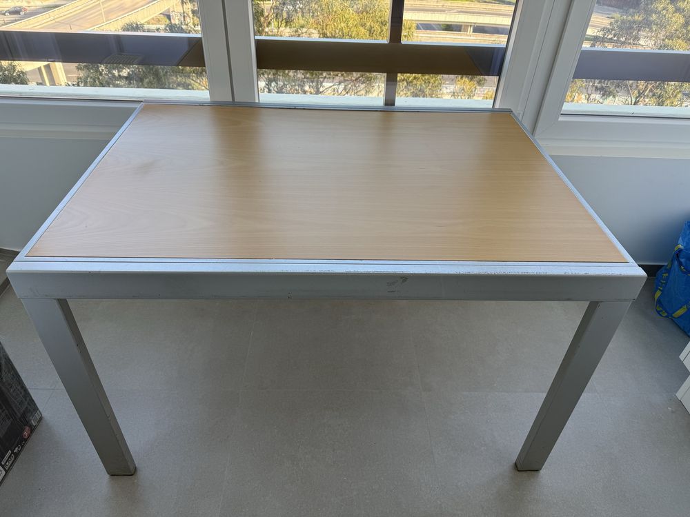 Mesa refeição extensivel tampo madeira
