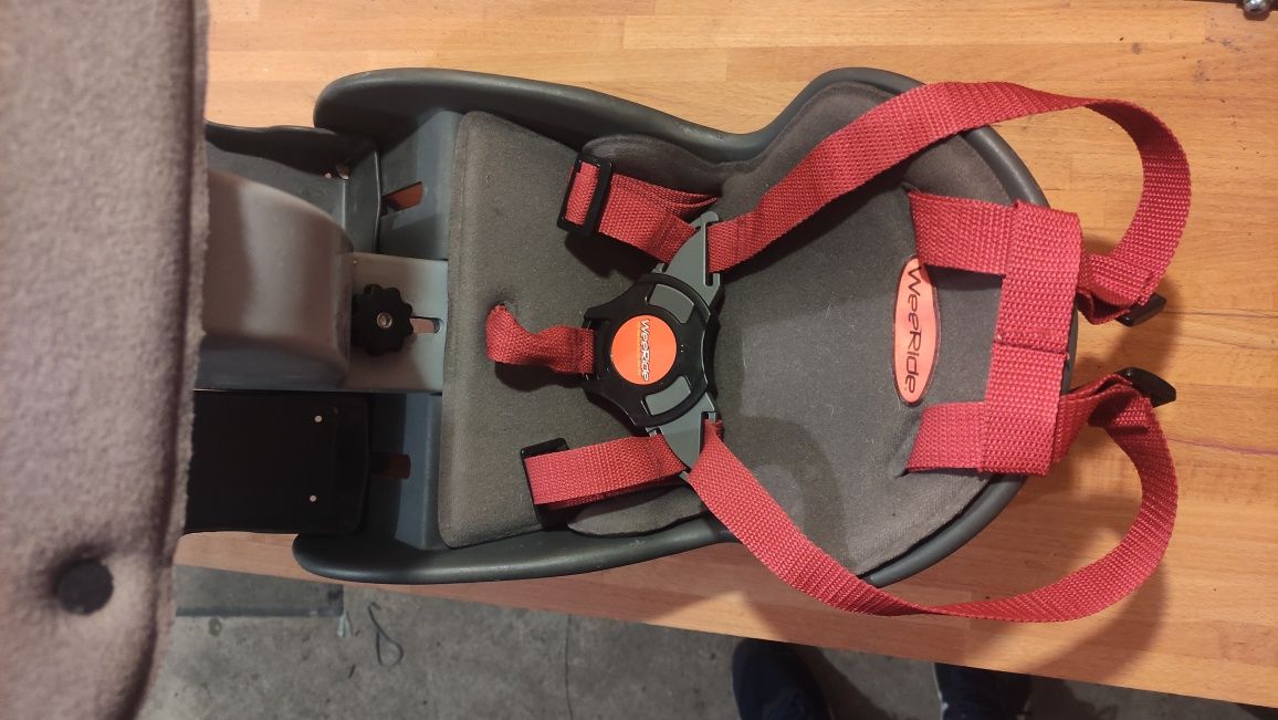 Fotelik rowerowy WEERIDE Kangaroo Carrier Szaro-czerwony