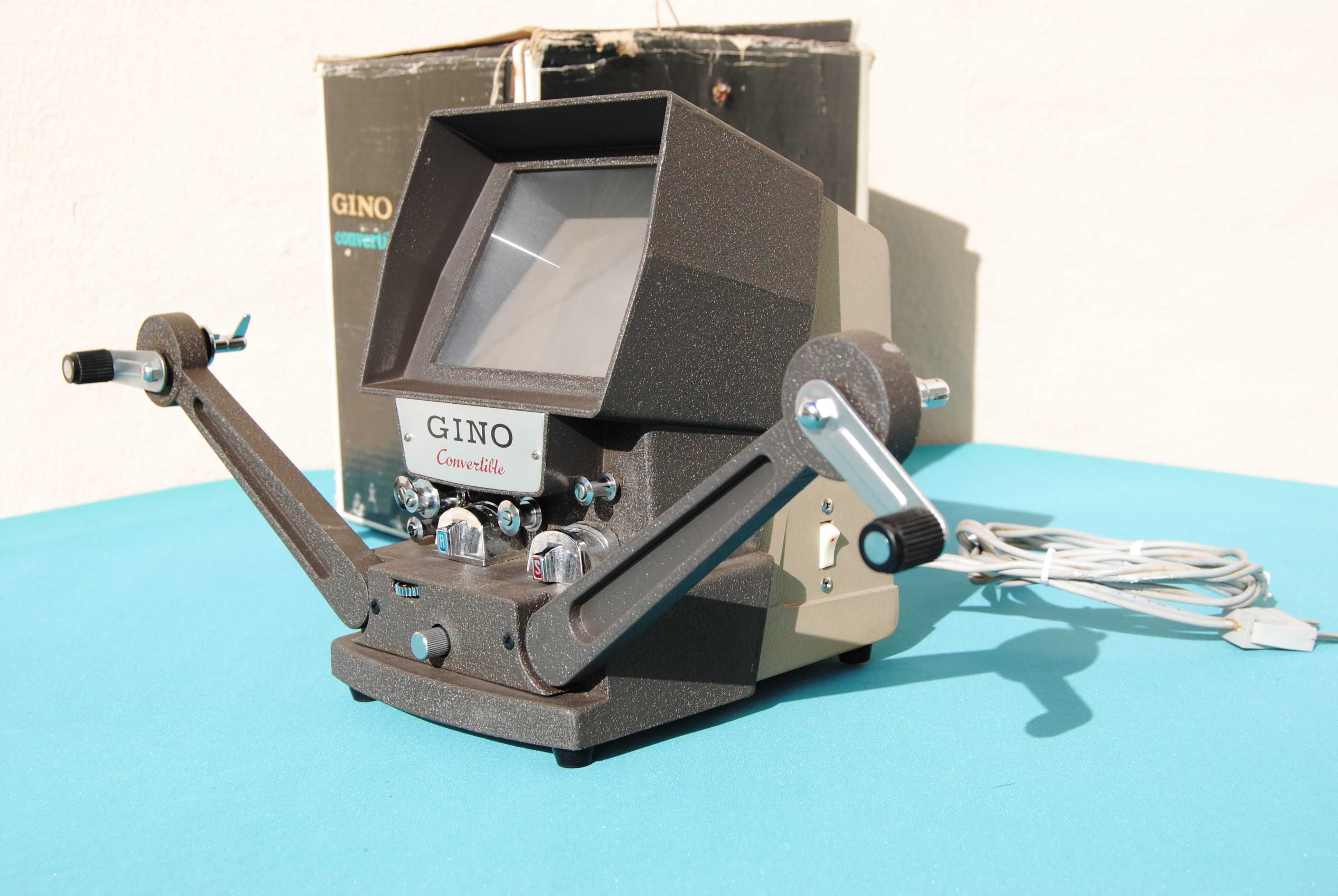 Gino convertible film editor "edits any 8mm film" na caixa - vintage