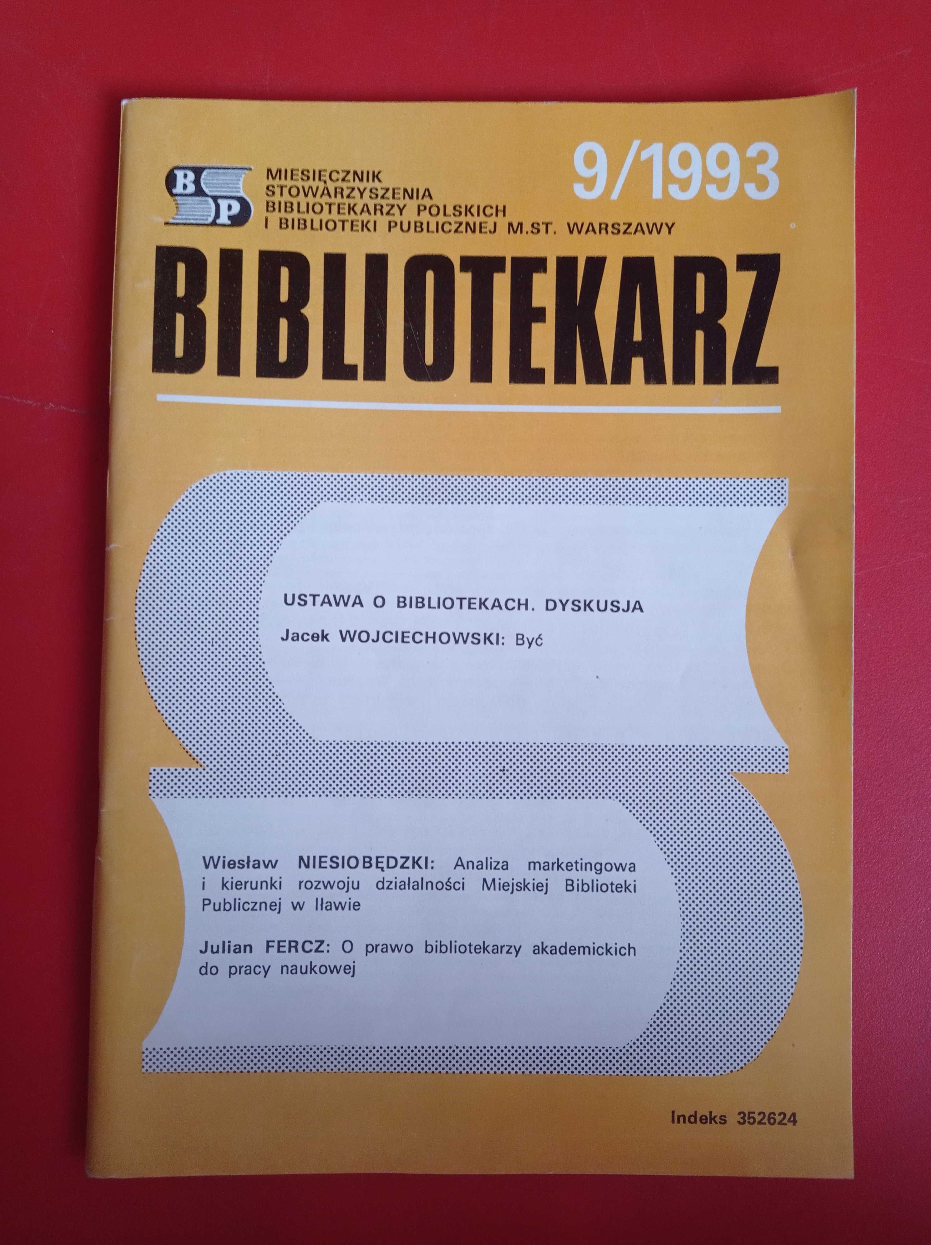 Bibliotekarz , miesięcznik, nr 9/1993, wrzesień 1993