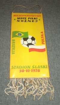 Polska - Brazylia 1976 Chorzów  mecz Piłki Nożnej - proporczyk