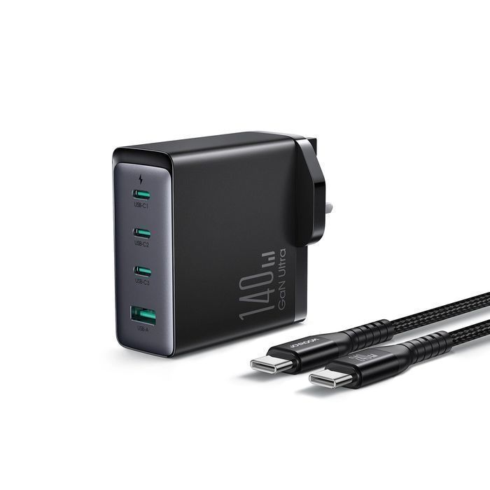 Ładowarka Joyroom GaN 140W 3x USB-C USB-A + Kabel USB-C 240W 1.2M