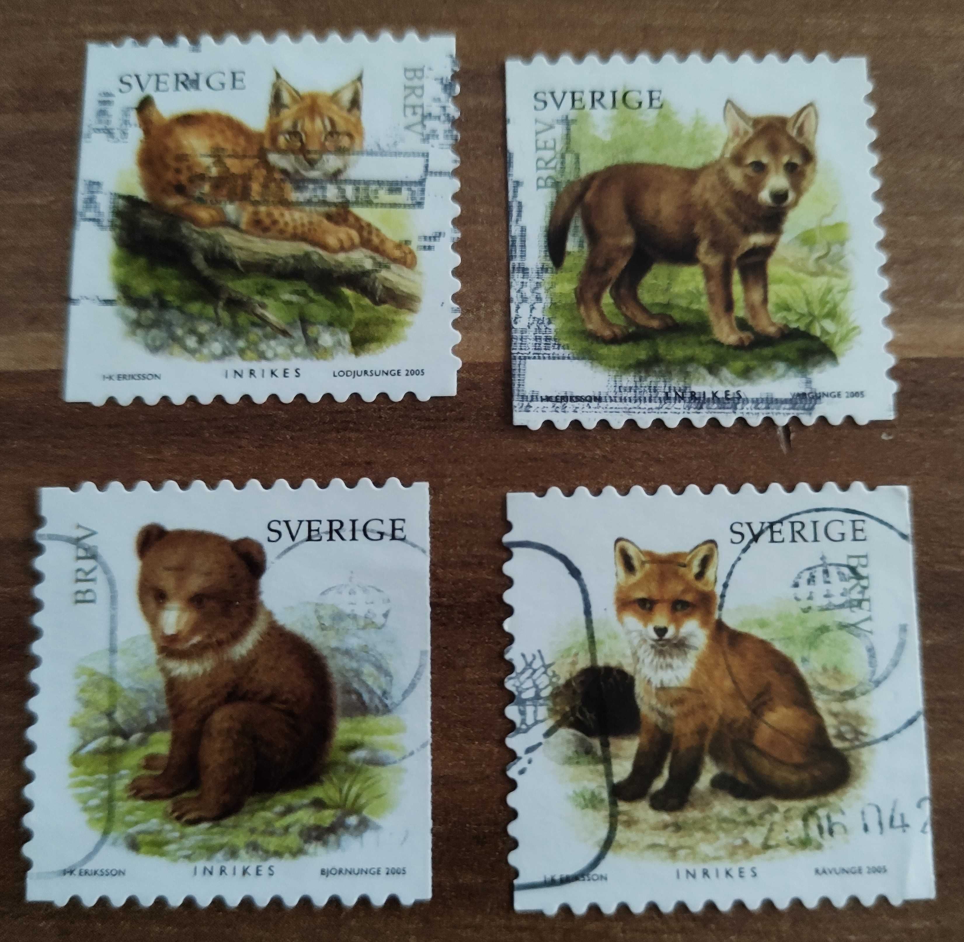 Znaczki pocztowe - Szwecja - młode zwierzęta