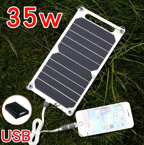 Panel solarny - 35W - wyjście na USB - ładowarka do telefonu - 9szt