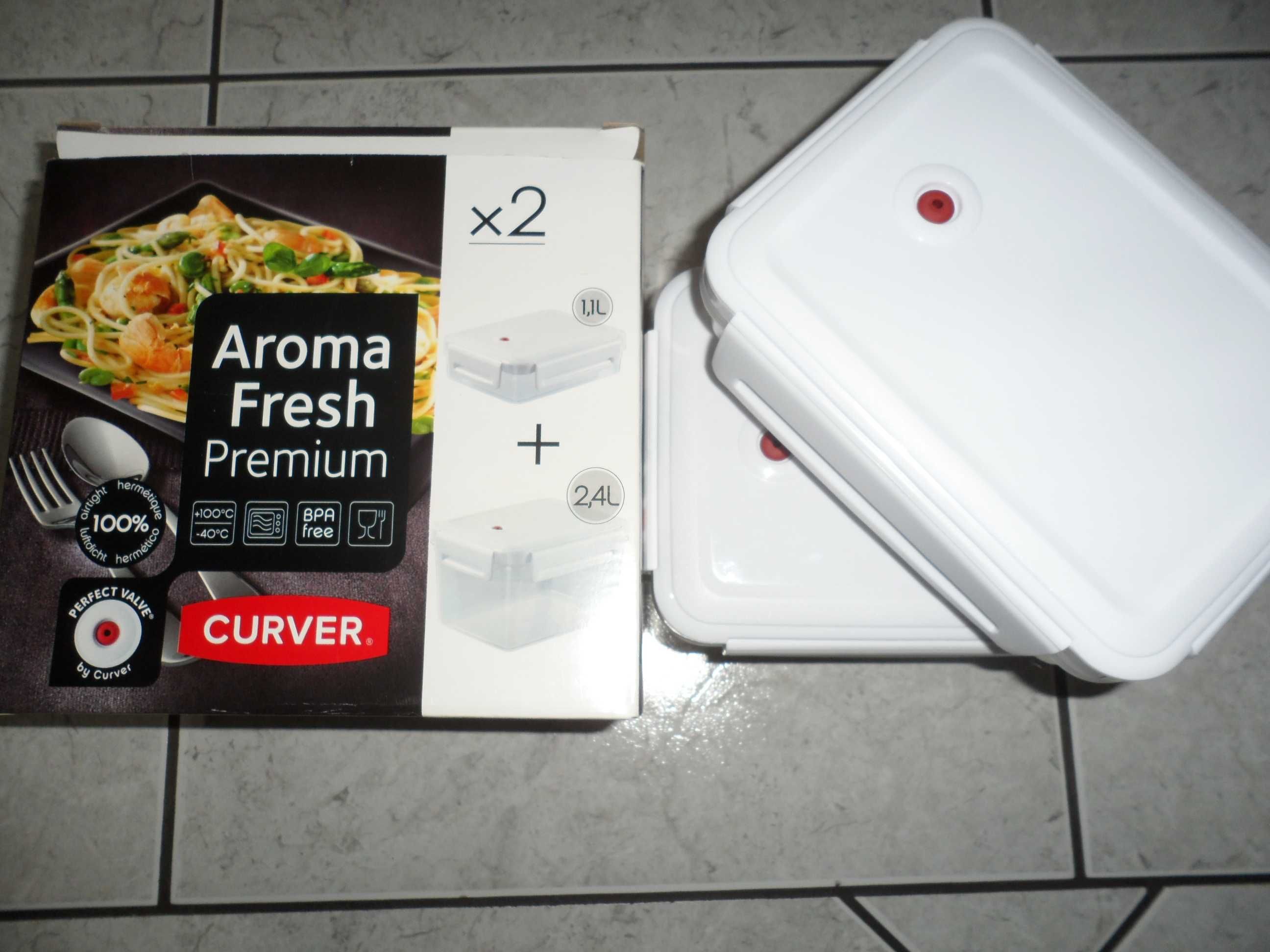 curver pojemniki na żywność Aroma Fresh Premium 2szt 1,1l + 2,4l nowe
