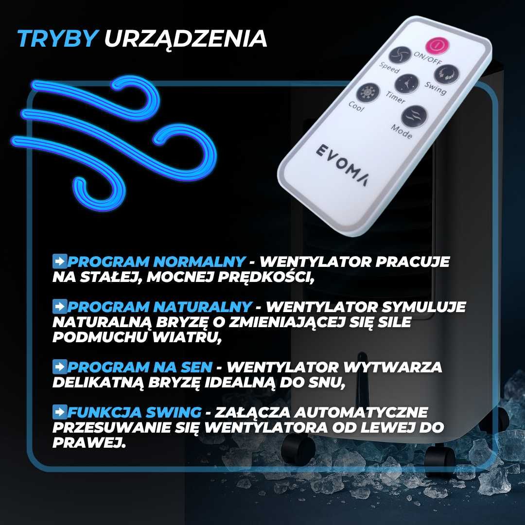 klimator klimator przenośny klimator wodny z pilotem 3w1 Ulga w upały!