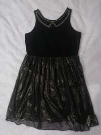 Nowa, nieużywana sukienka czarna/złota 158-164cm 13-14lat