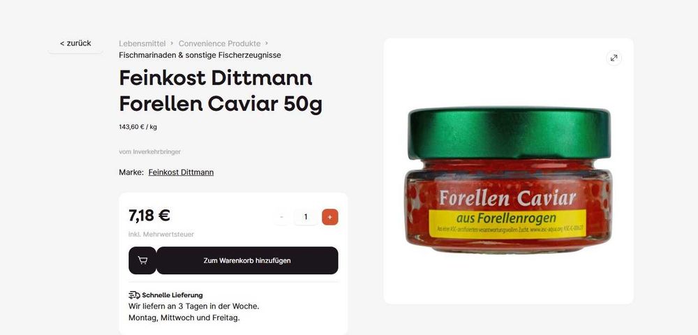 ікра форелі від німецького виробника Feinkost Dittmann.