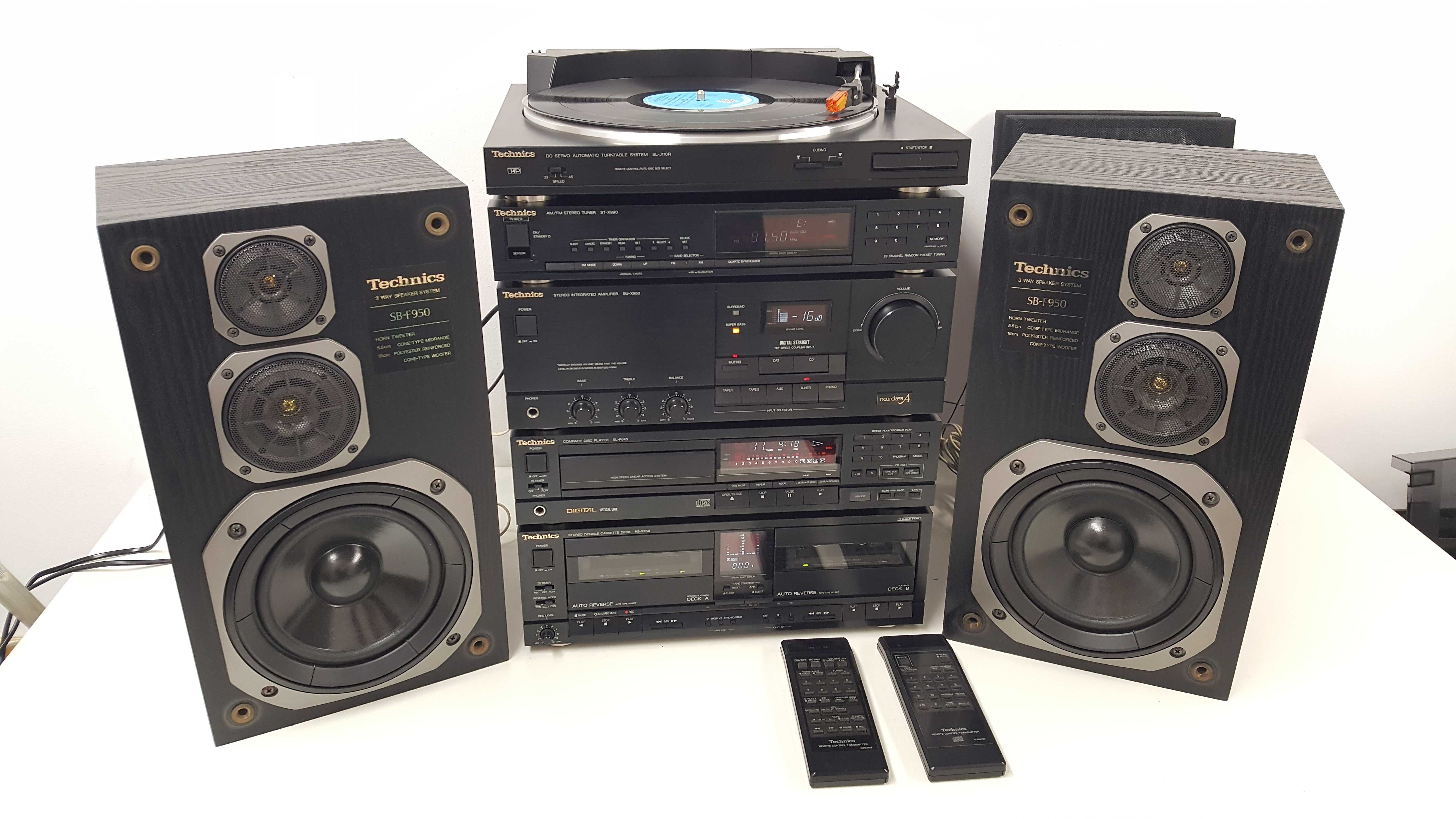 Wieża Technics 80-te lata Wzmacniacz SU-X950 Magnetofon RS  CD SL-PJ45