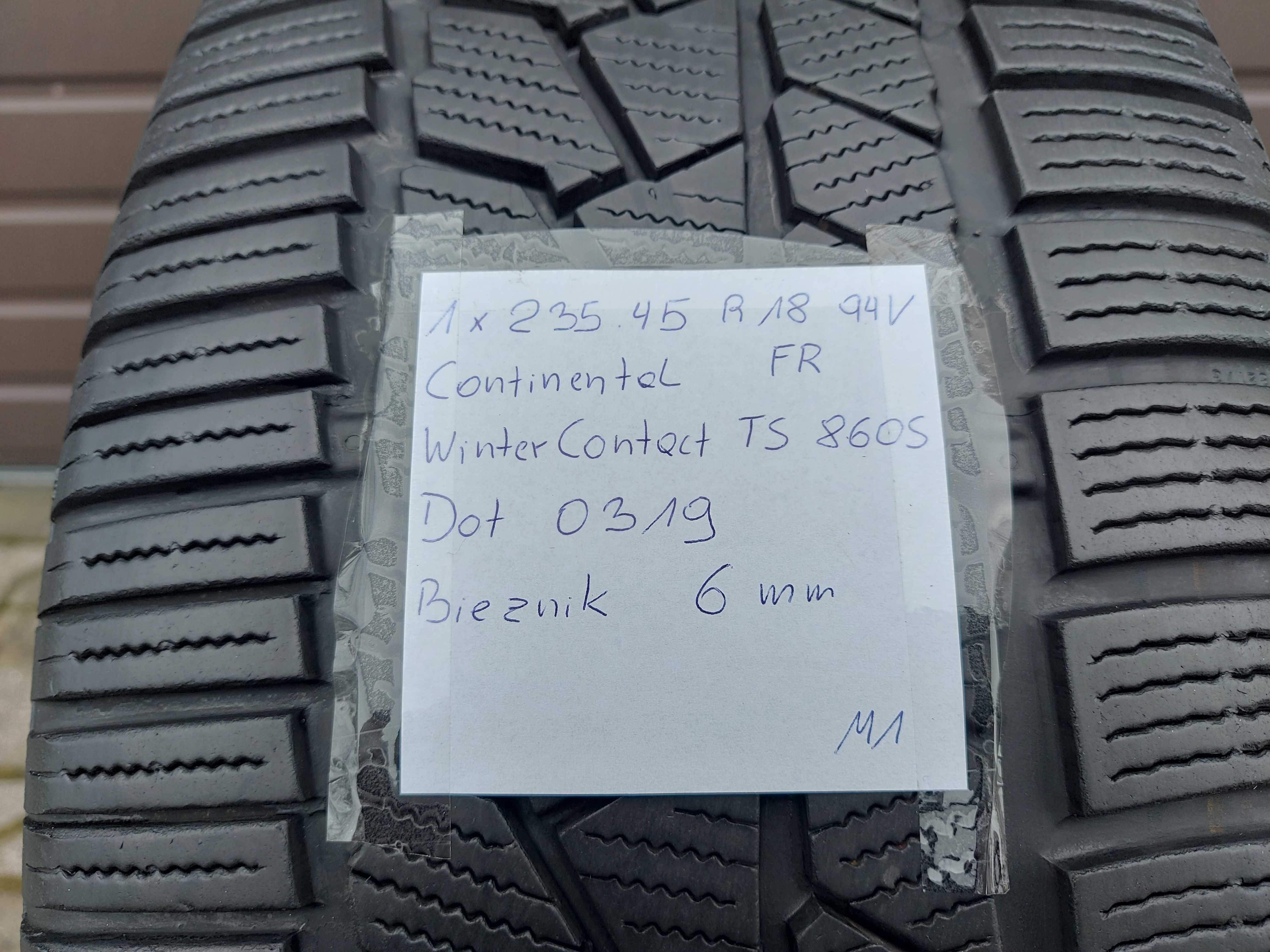 Opona 1x 235/45R18 94V Continental Winter Contact TS860S Dot0319 / 6mm