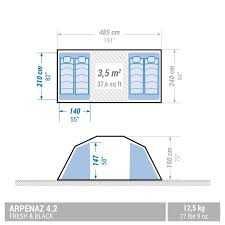 Namiot kempingowy arpenaz 4.2 4-osobowy, 2 sypialnie