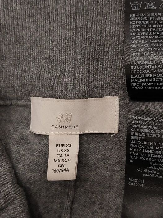 Spodnie 100% kaszmir szare szerokie nogawki wiązane vintage