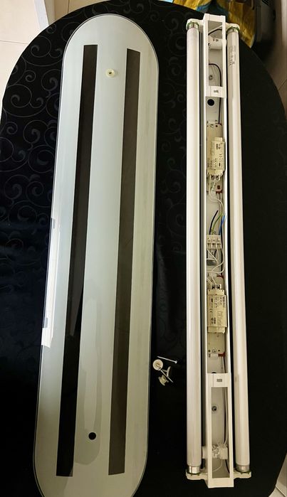 Candeeiro cozinha 90cm + lâmpadas fluorescentes cor neutra