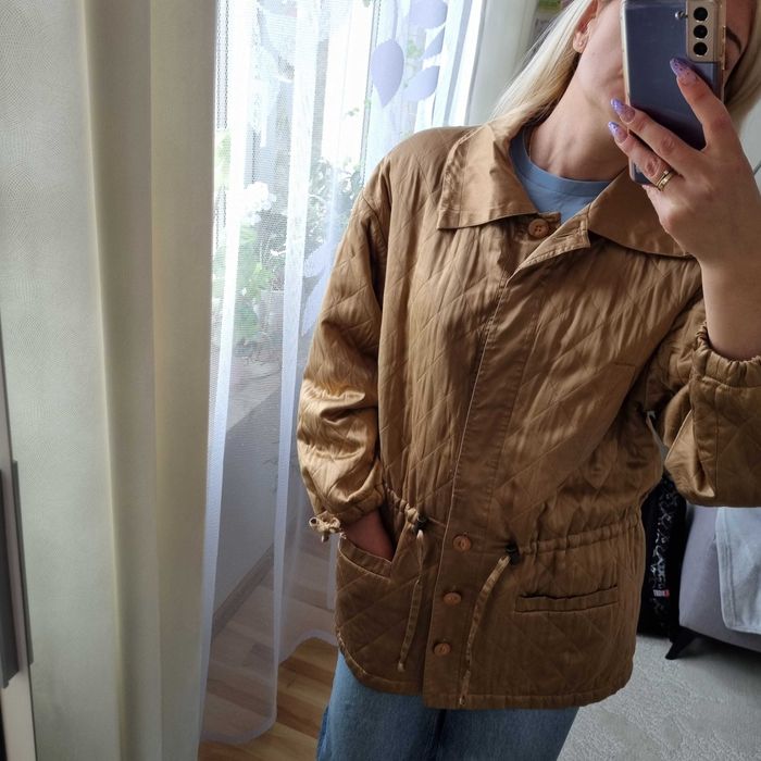 Jedwabna damska przejściowa wiosenna kurtka EL-LA Anorak Vintage S-M