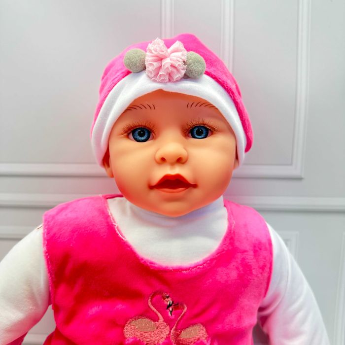 Пупс м'яконабивний музичний 50 см озвучений українською мовою рожевий