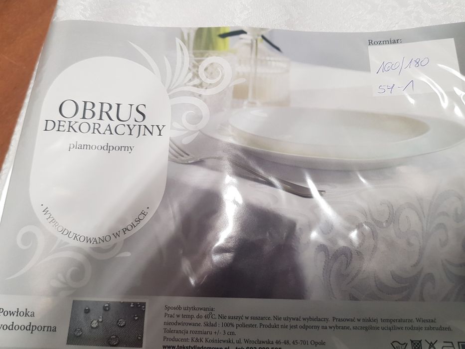 Obrus plamoodporny Nowy 160x180 biały