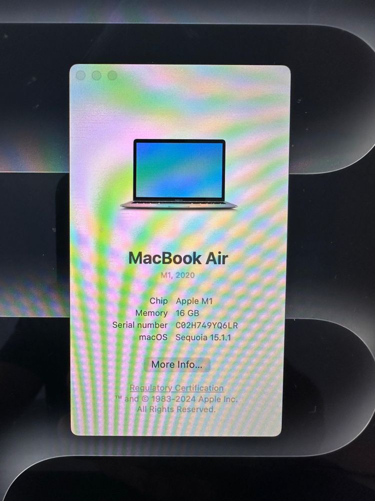 Macbook Air 2020 M1 16Gb Ram / 512Gb SSD