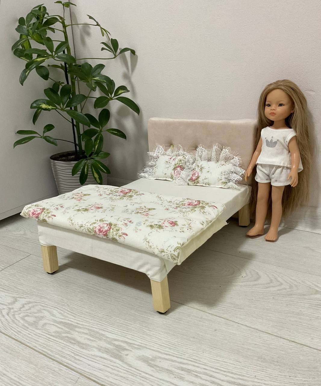 Ліжко для ляльки до 38 см типу Paola Reina, Barbie та інш.Ручна робота