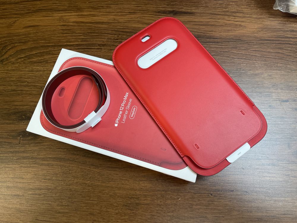 Apple iPhone 12 Pro Max Leader Sleeve, etui skorzane, wsówka, Case RED