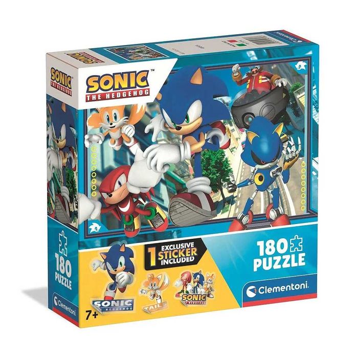 Puzzle + Sticker Clementoni Sonic The Hedgehog 48,5x33,5cm 180 peças