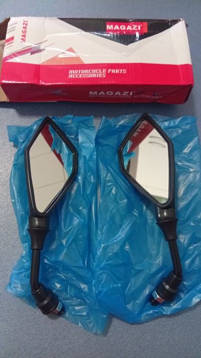 Espelhos pequenos desportivos de mota rosca 10m novos por estrear