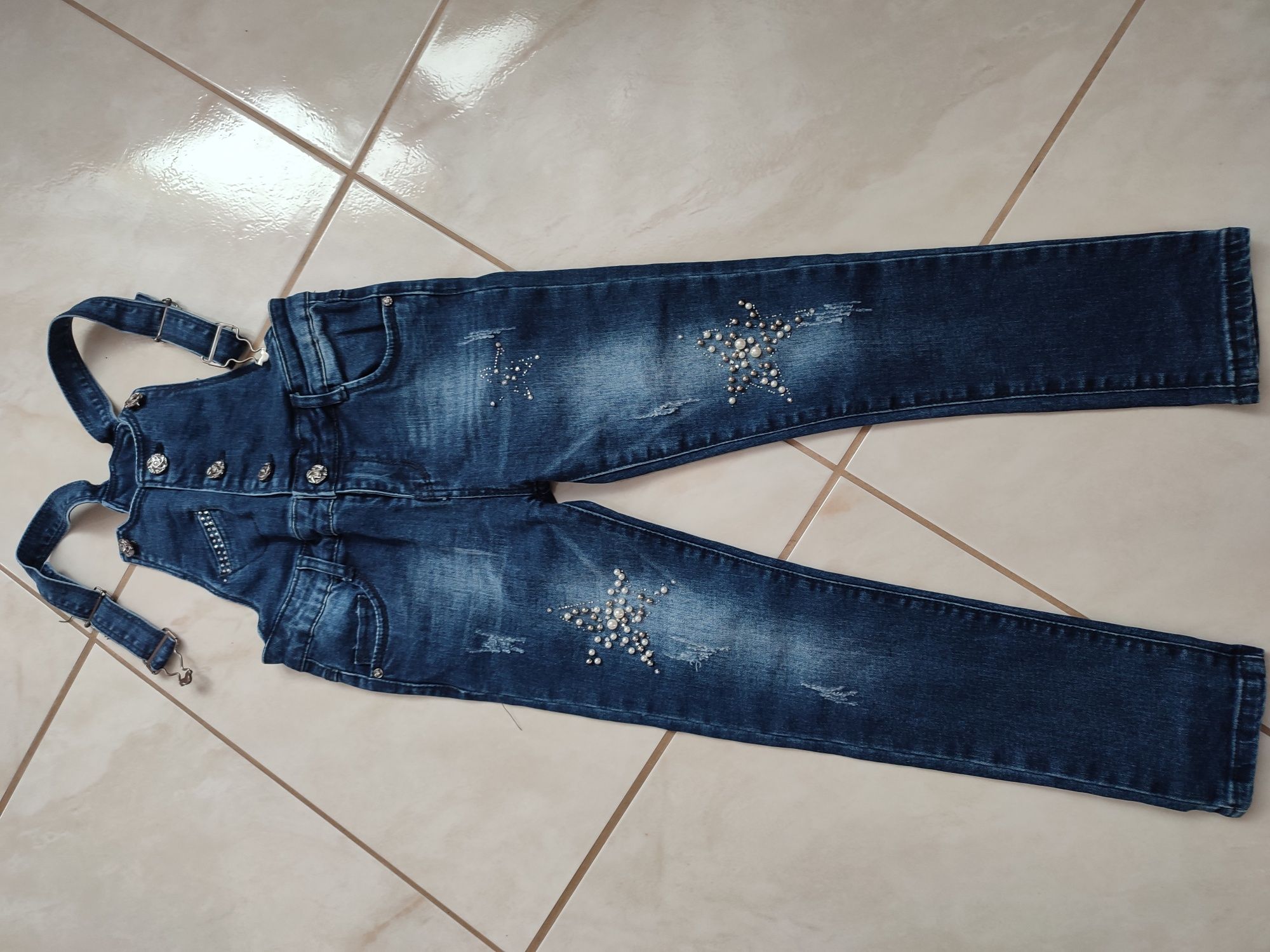 Spodnie jeans dla dziewczynki 2 szt.  r. 122/128