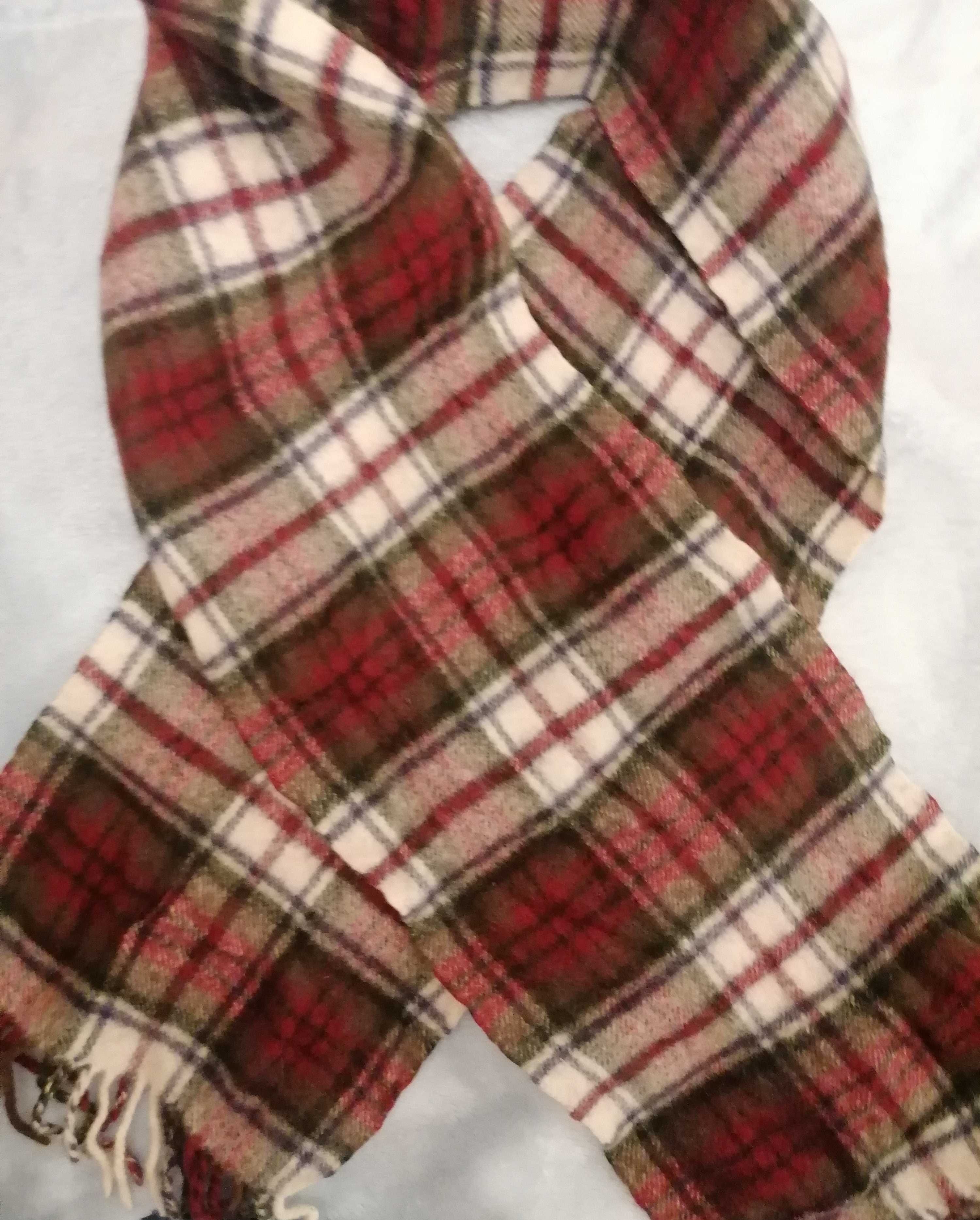 Szalik krata tartan 100 % szkocka wełna