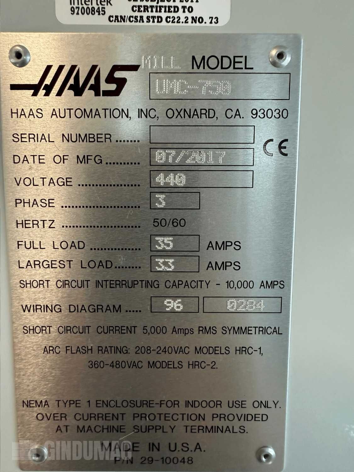 Centrum obróbcze HAAS UMC-750 – 5 osi, 15 000 obr./min, 2017