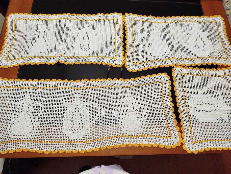 Panos de cozinha em crochê feito a mão