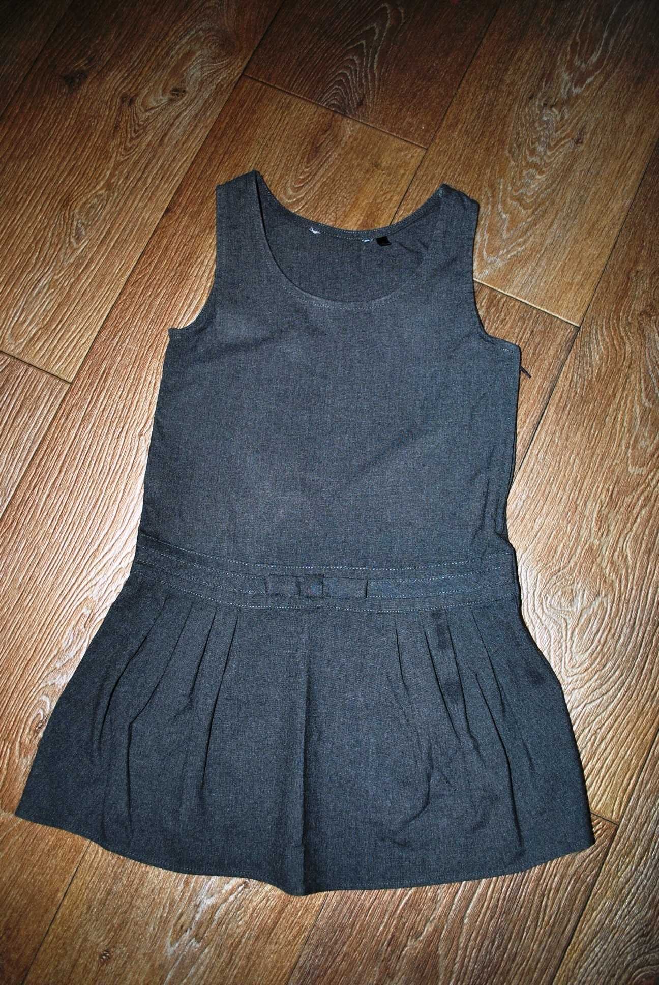 Платье 6-7 лет сарафан на девочку школьный повседневный серый