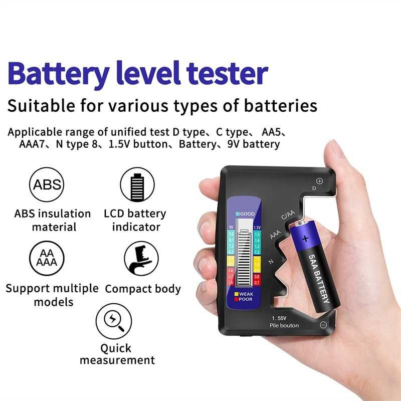 Цифровий тестер ємності батареї РК-дисплей AA/AAA/9 В/1,5 В