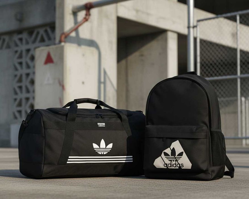 Рюкзак сумка Adidas 2в1 черный комплект спортивный дорожный адидас