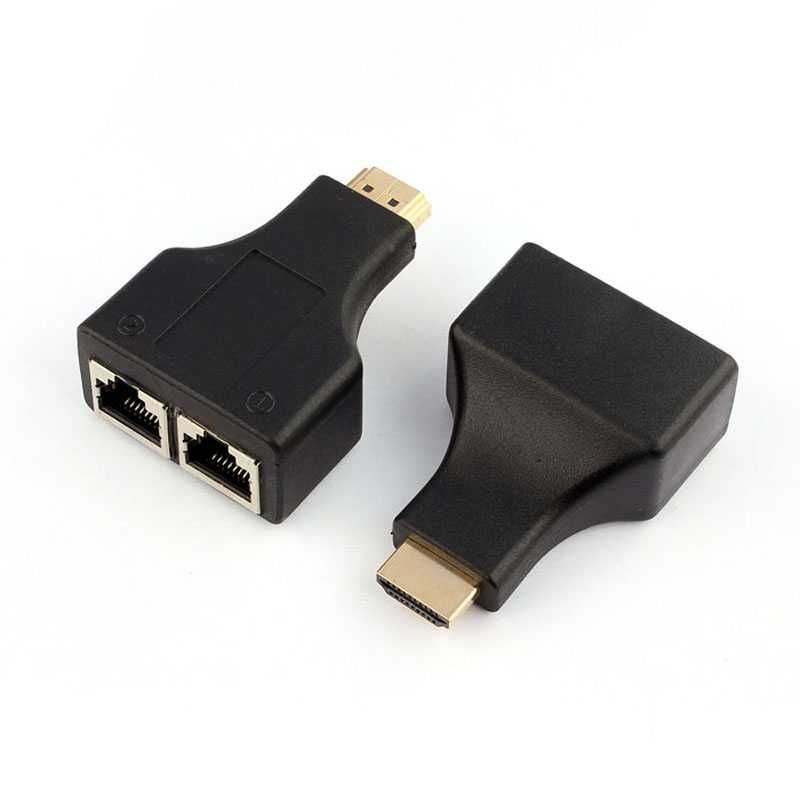 Repetidor / Extensor HDMI via 1 ou 2 Cabos de Rede Cat5E/6 até 30M